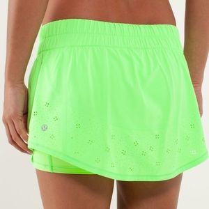 Lululemon Run: Breeze By Skirt Laser Cut Zippy Green 6